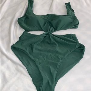 Cupshe Army Green One Piece Looks Like Two